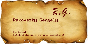 Rakovszky Gergely névjegykártya